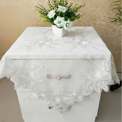 Embroidered Sheer Lace Table Cloth