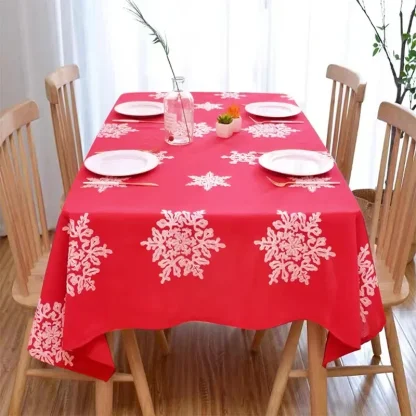Embroidered Snowflakes Table Cloth - Image 6