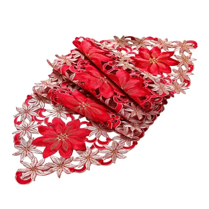 Red Floral Table Runner - Image 7
