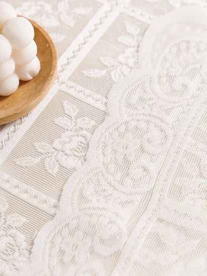 White See-through Lace Table Cloth - Image 3