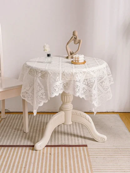 White See-through Lace Table Cloth
