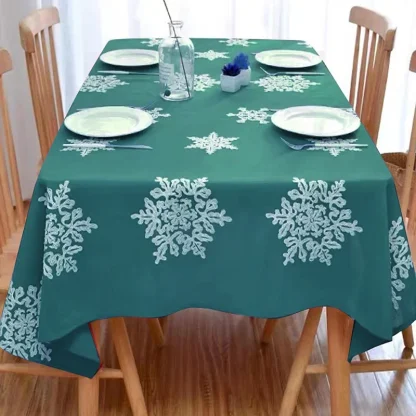 Embroidered Snowflakes Table Cloth - Image 2