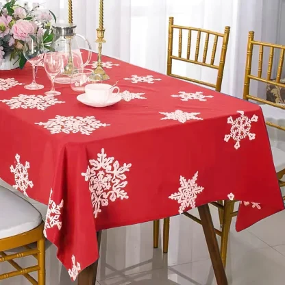 Embroidered Snowflakes Table Cloth - Image 5