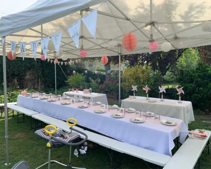 Plain White Elegant Table Cloth - Image 2