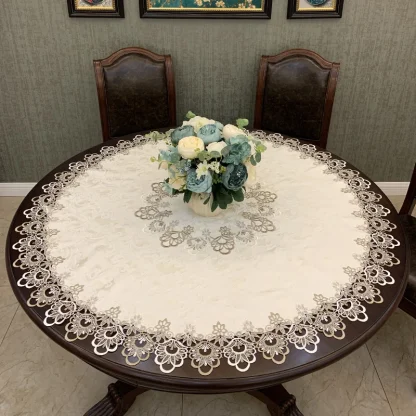 Embroidered Lace Round Table Cloths