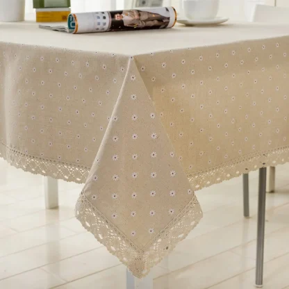 Splash Proof Lace Trim Table Cloth - Image 2