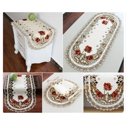 Retro Embroidery Floral Table Runner - Image 6