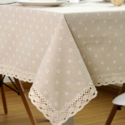 Splash Proof Lace Trim Table Cloth - Image 3