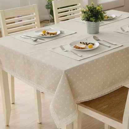 Splash Proof Lace Trim Table Cloth