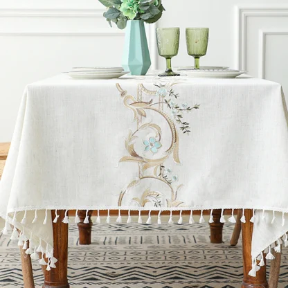 Floral Tassel Edge Table Cloths - Image 7