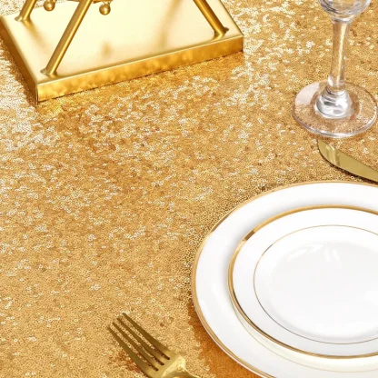 Solid Color Sequin Table Cloths - Image 2