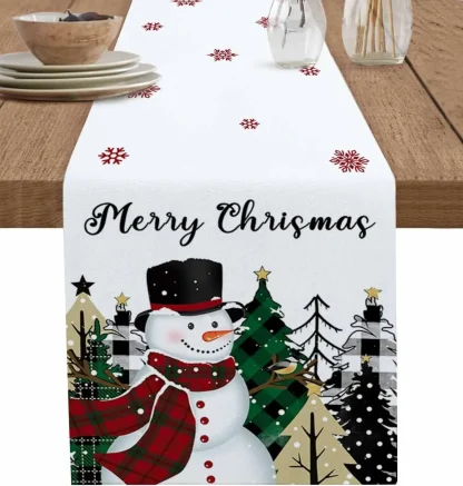 Snowman Print Table Runner