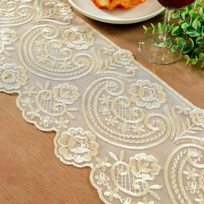 Transparent Lace Trim Table Cloth - Image 6