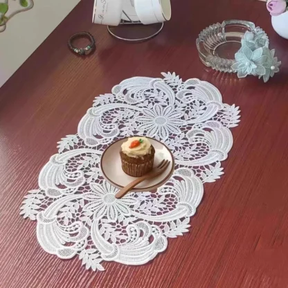 Luxury White Floral Table Cloth - Image 6
