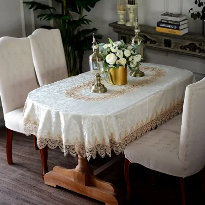Retro Lace Trim Table Cloth