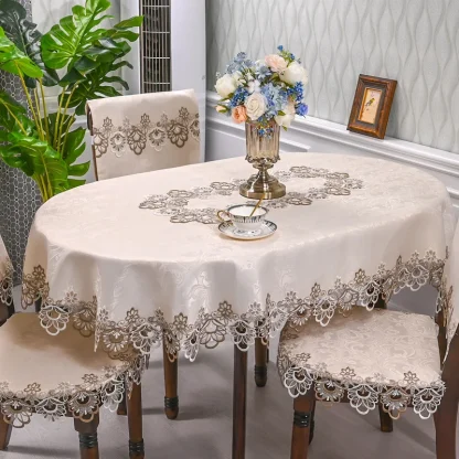 Retro Lace Trim Table Cloth - Image 6