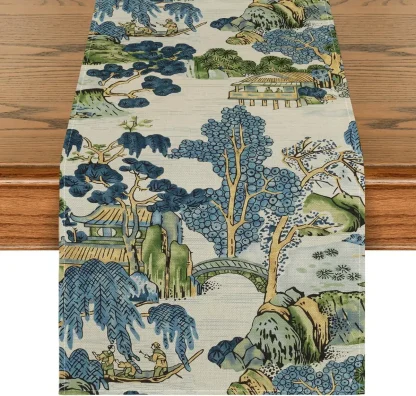 Vintage-style Print Table Runner