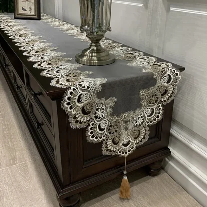 Elegant Floral Table Runner - Image 2