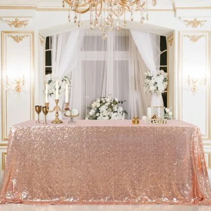 Solid Color Sequin Table Cloths - Image 7