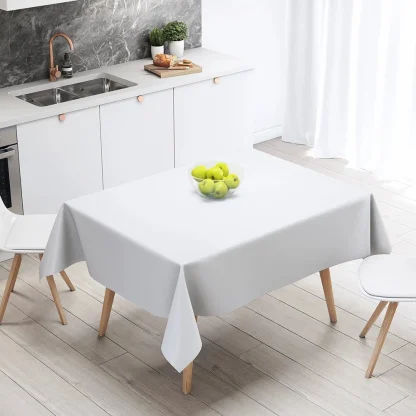 Plain White Elegant Table Cloth - Image 5