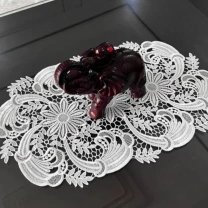 Luxury White Floral Table Cloth - Image 5