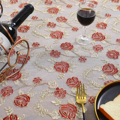 Embroidered Floral Table Cloths - Image 7
