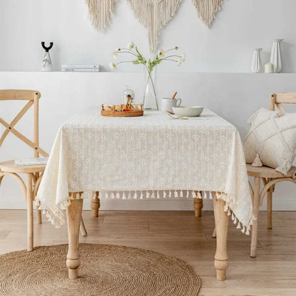 Daisy Floral Tassel Table Cloths - Image 5