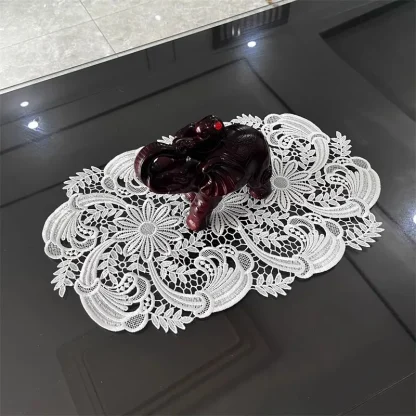 Luxury White Floral Table Cloth - Image 4