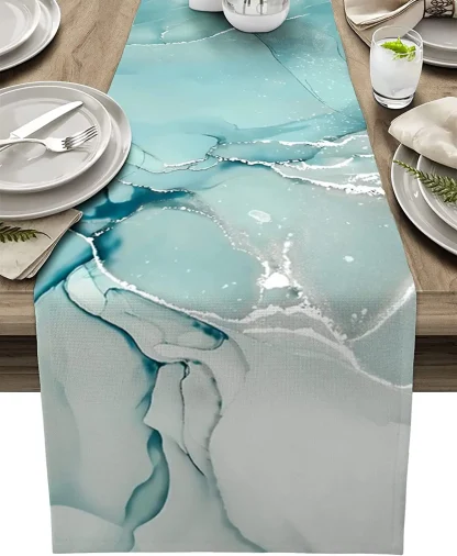 Elegant Marble Print Table Runner