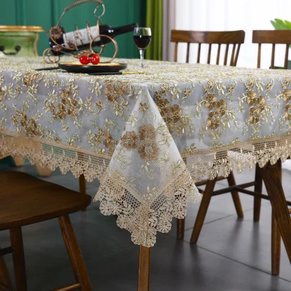 Embroidered Floral Table Cloths