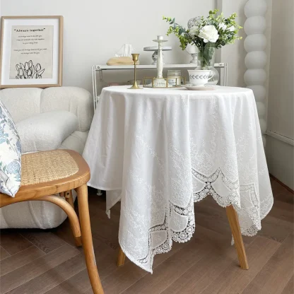 Embroidered Lace Table Cloth - Image 2