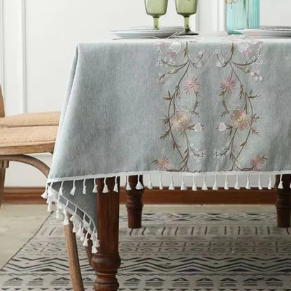 Floral Tassel Edge Table Cloths - Image 6