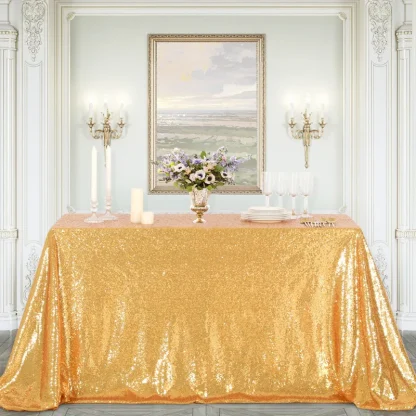 Solid Color Sequin Table Cloths - Image 3