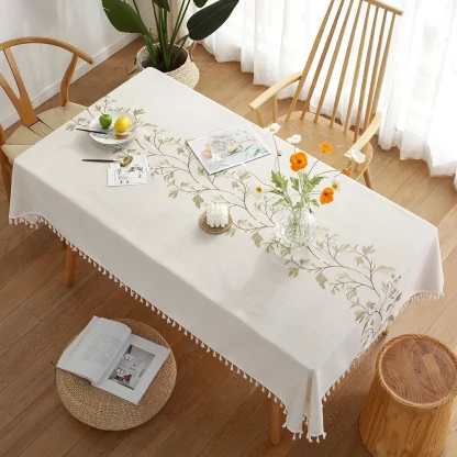 Floral Tassel Edge Table Cloths - Image 3