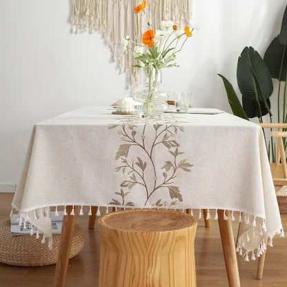 Floral Tassel Edge Table Cloths - Image 2