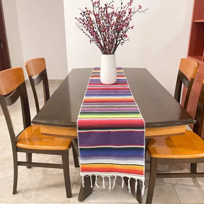Rainbow Tassel Stripe Table Runners - Image 2