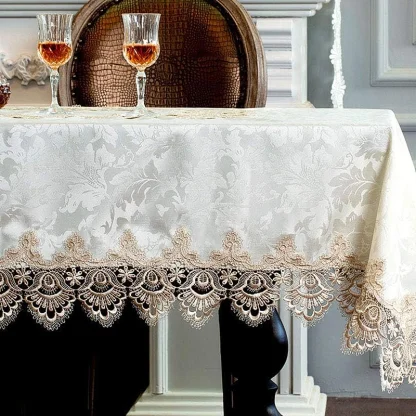 Retro Lace Trim Table Cloth - Image 3