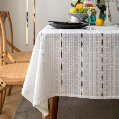White Hollow Out Table Cloths - Image 7