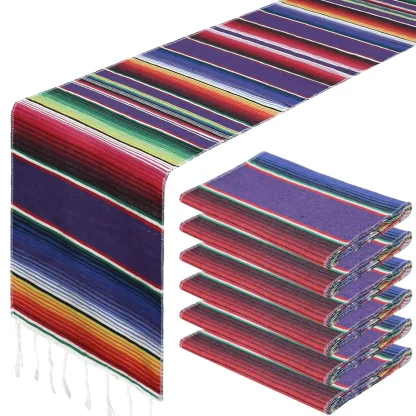 Rainbow Tassel Stripe Table Runners - Image 7