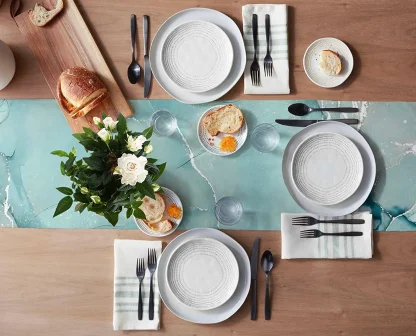 Elegant Marble Print Table Runner - Image 3