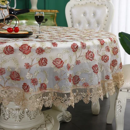 Embroidered Floral Table Cloths - Image 5