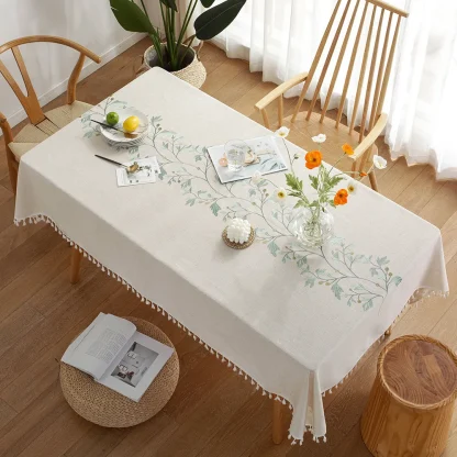 Floral Tassel Edge Table Cloths - Image 4