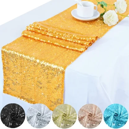 Sequin Solid Color Table Runners - Image 7