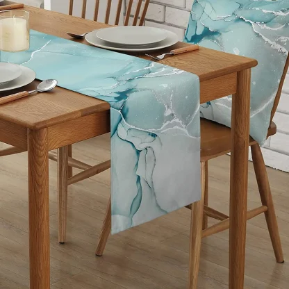 Elegant Marble Print Table Runner - Image 2