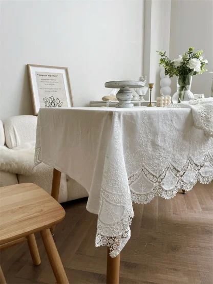 Embroidered Lace Table Cloth - Image 5