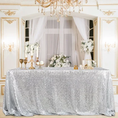 Solid Color Sequin Table Cloths - Image 5