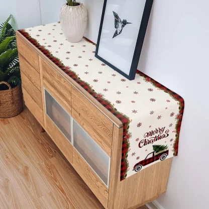 Printed Christmas Plaid Table Runner - Image 4
