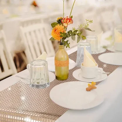 Party Plain Sequin Table Runner - Image 5
