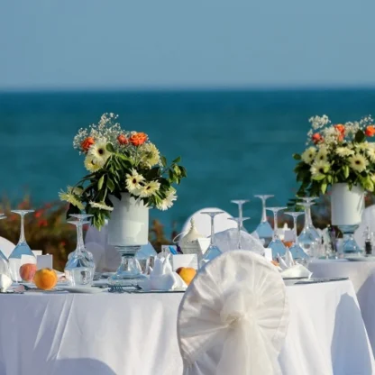 Shiny Sleek White Table Cloth - Image 4