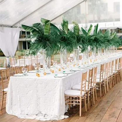 Sheer White Lace Table Cloth - Image 4